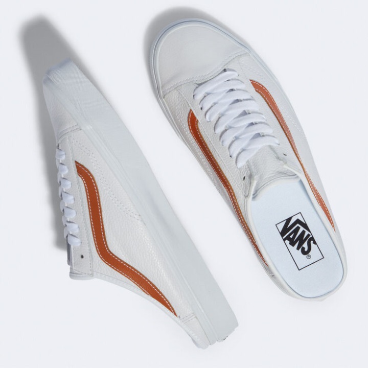 Vans Leather Style 36 Mule True White-bombay Brown
