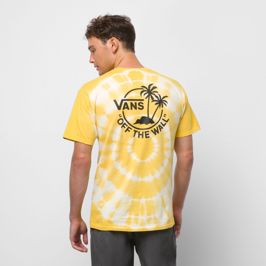 Vans Mini Dual Palm Tie Dye T-shirt κρόκος κίτρινο-αντίκα λευκό