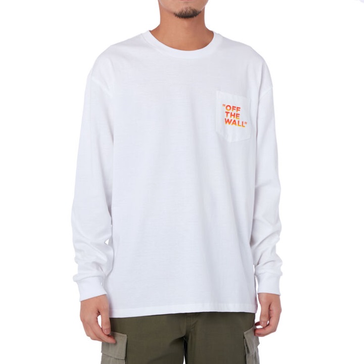 Vans Off The Wall Classic Flare μακρυμάνικο ασιατικό ταιριάζει λευκό