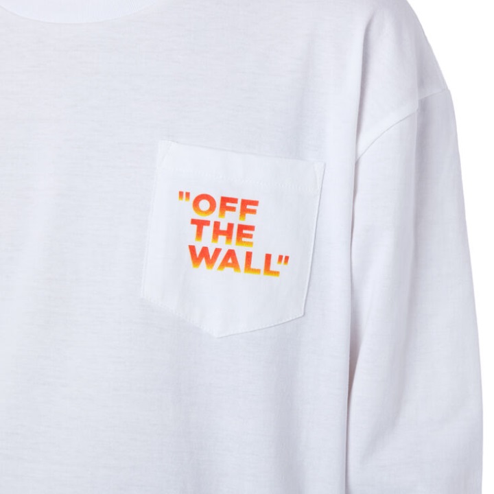 Vans Off The Wall Classic Flare μακρυμάνικο ασιατικό ταιριάζει λευκό