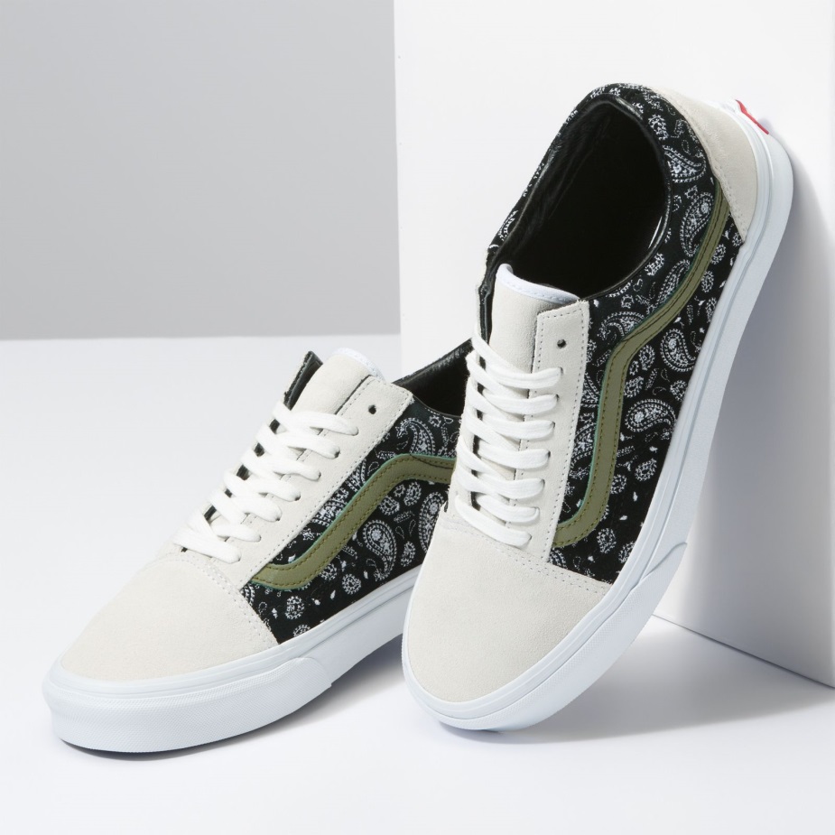 Vans Old Skool Paisley σουέντ άσπρο-μαύρο
