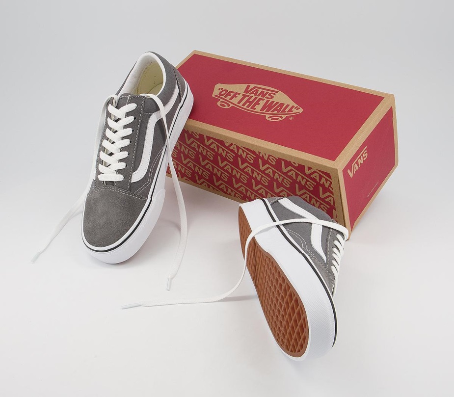 Vans Old Skool Trainers Pewter True White