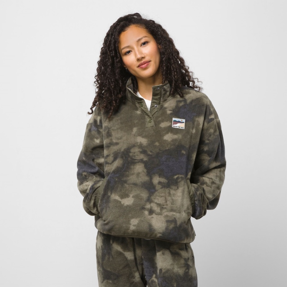 Vans Out There Mock Neck 1/4 μπροστινό Snap πατιλέτα πουλόβερ Fleece φύλλο σταφυλιού