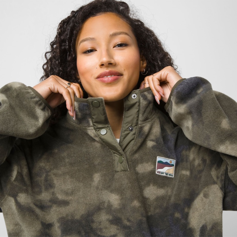 Vans Out There Mock Neck 1/4 μπροστινό Snap πατιλέτα πουλόβερ Fleece φύλλο σταφυλιού