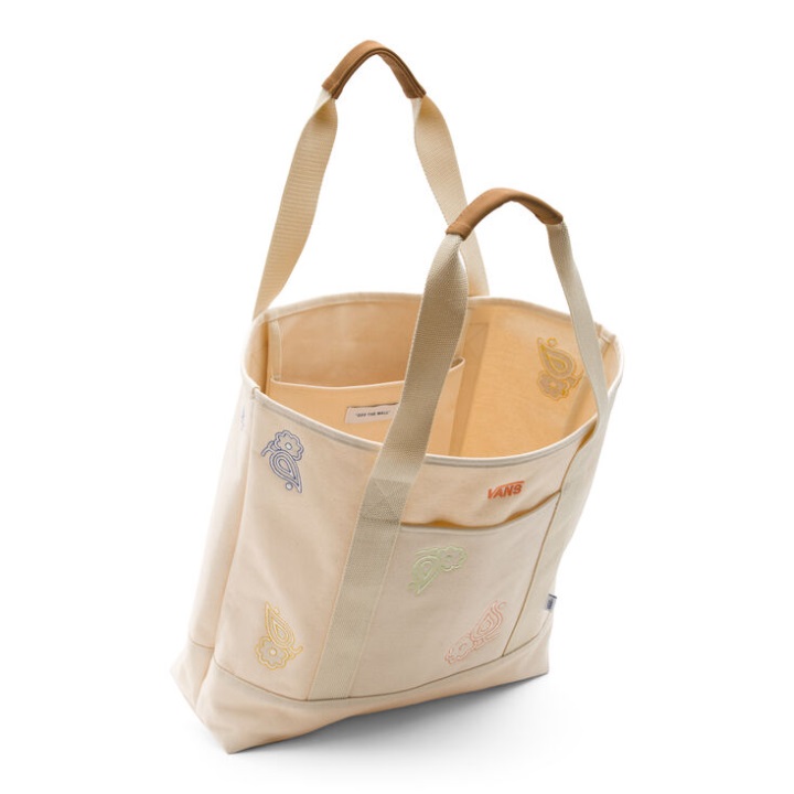 Vans Paisley Check Floral Tote Bag Marshmallow