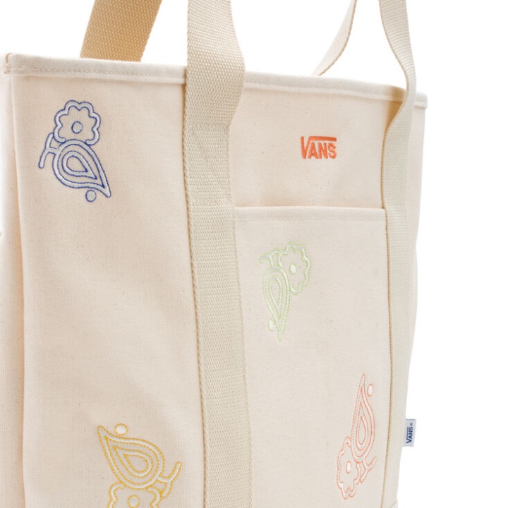 Vans Paisley Check Floral Tote Bag Marshmallow