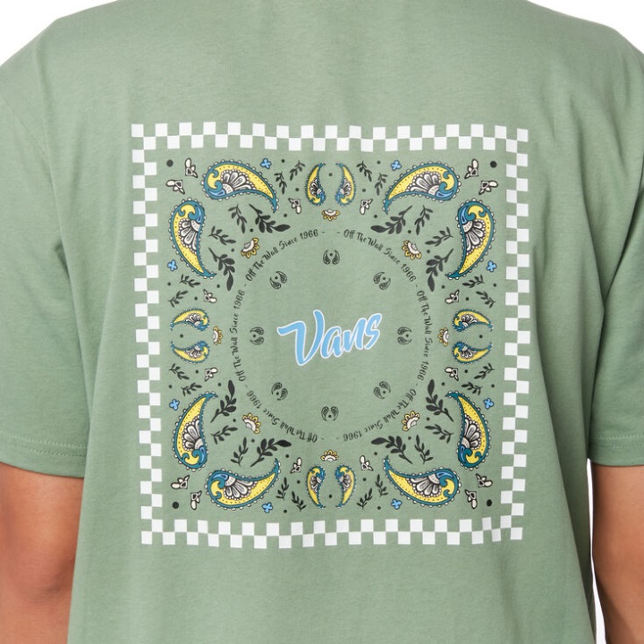 Vans Paisley Check T-shirt Hedge Green