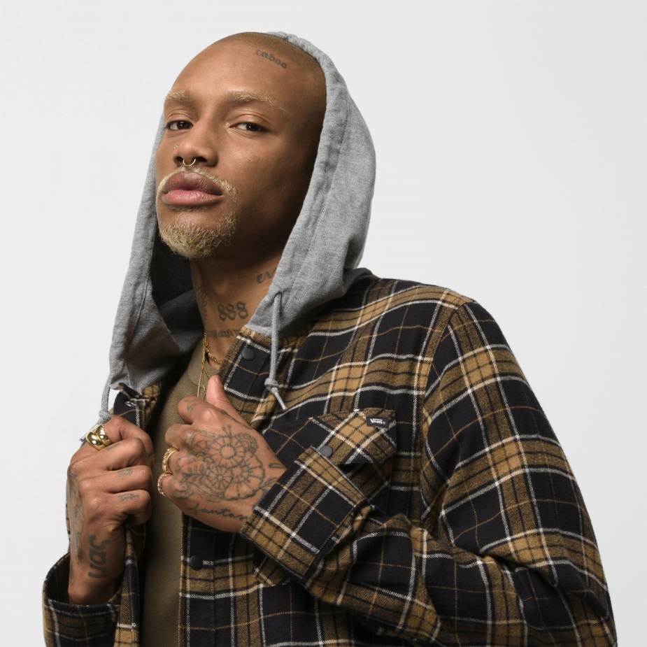 Vans Parkway με κουκούλα φανέλα με κουμπί πουκάμισο μαύρο-χώμα