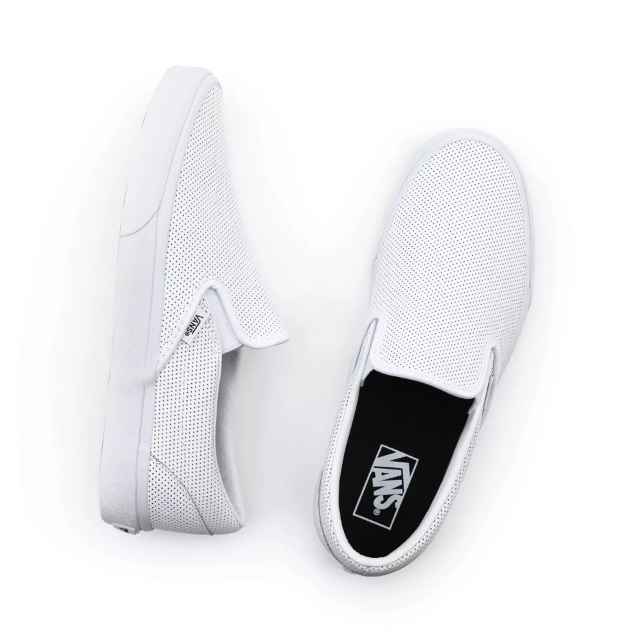 Vans Perf δερμάτινα κλασικά Slip-on παπούτσια λευκό