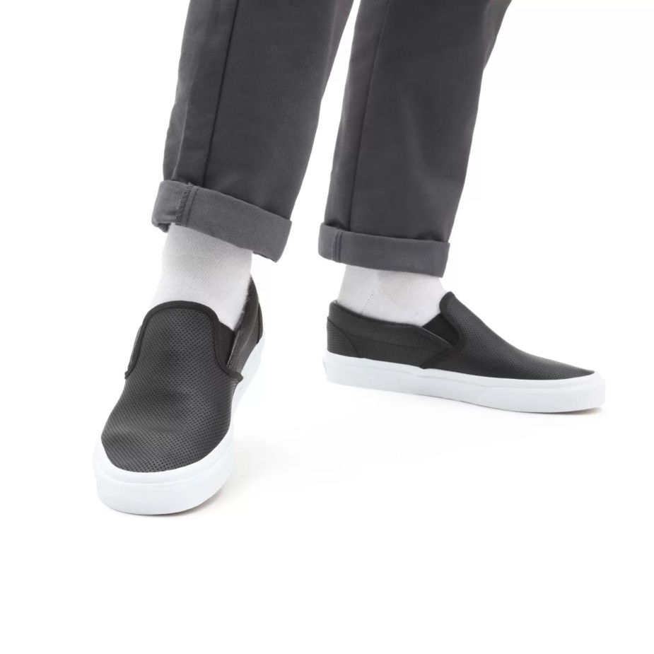 Vans Perf δερμάτινα κλασικά Slip-on παπούτσια μαύρα