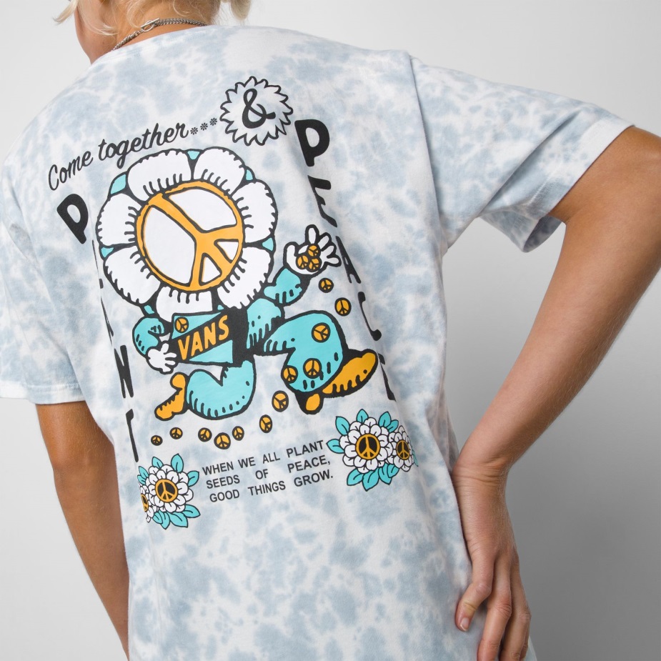 Vans Plant Peace Tie βαφή μπλουζάκι Ashley Blue