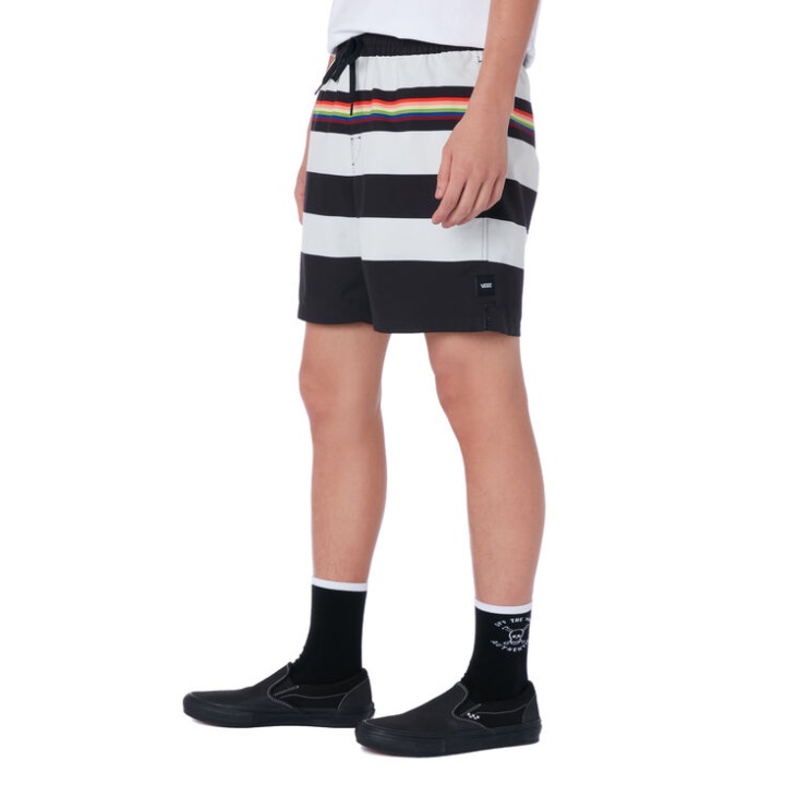 Vans Pride Stripe Volley Boardshort μαύρο-ουράνιο τόξο