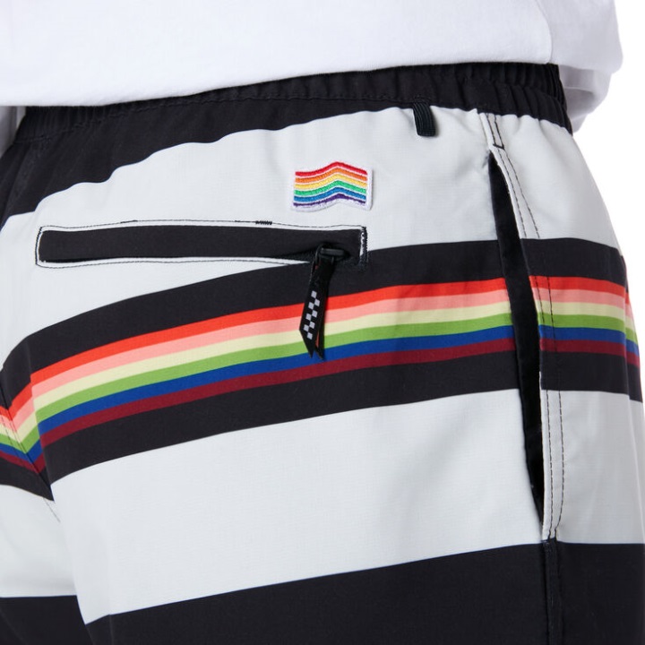 Vans Pride Stripe Volley Boardshort μαύρο-ουράνιο τόξο
