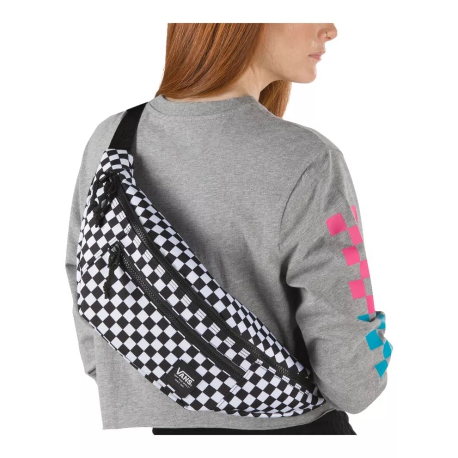Vans Ranger Fanny Pack/τσάντα ζώνης 4l μαύρο-άσπρο σκακιέρα