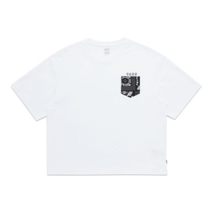 Vans Rose Bandana τσέπη κοντό πουκάμισο λευκό