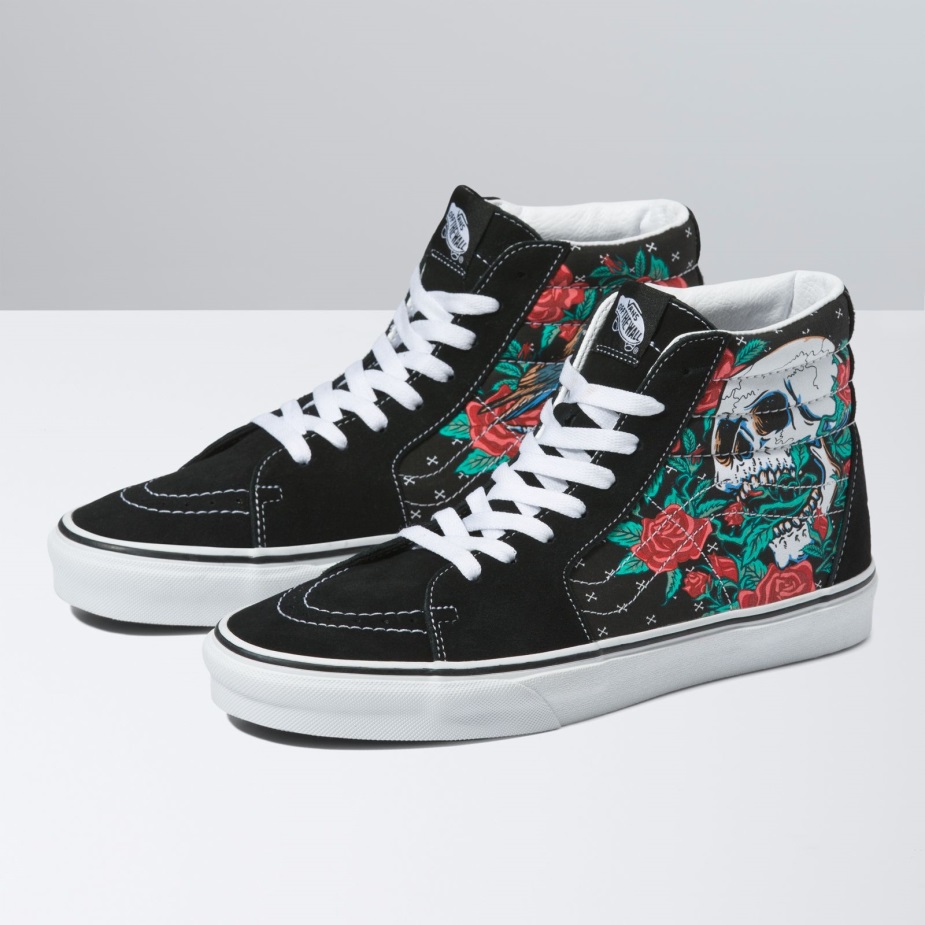 Vans Rose Skulls Sk8-hi μαύρο-αληθινό λευκό
