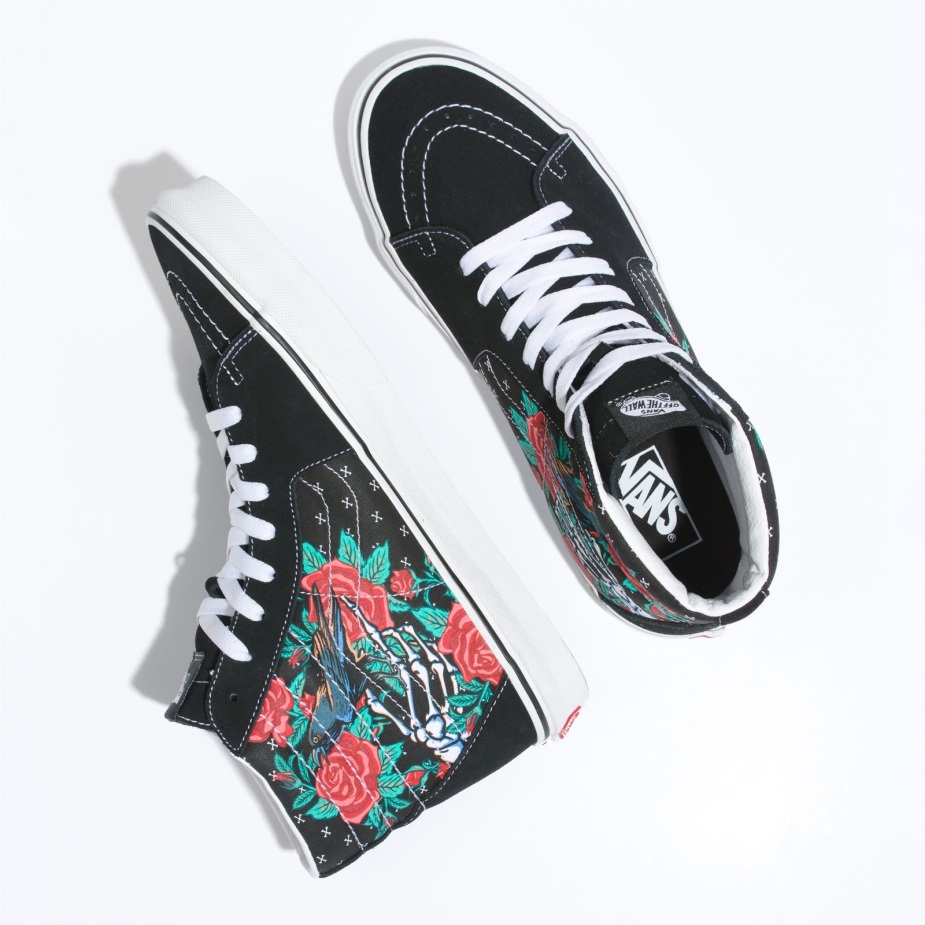 Vans Rose Skulls Sk8-hi μαύρο-αληθινό λευκό