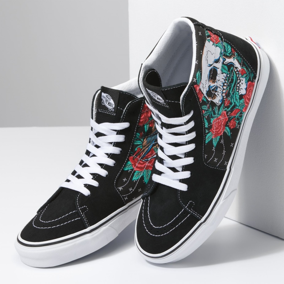 Vans Rose Skulls Sk8-hi μαύρο-αληθινό λευκό