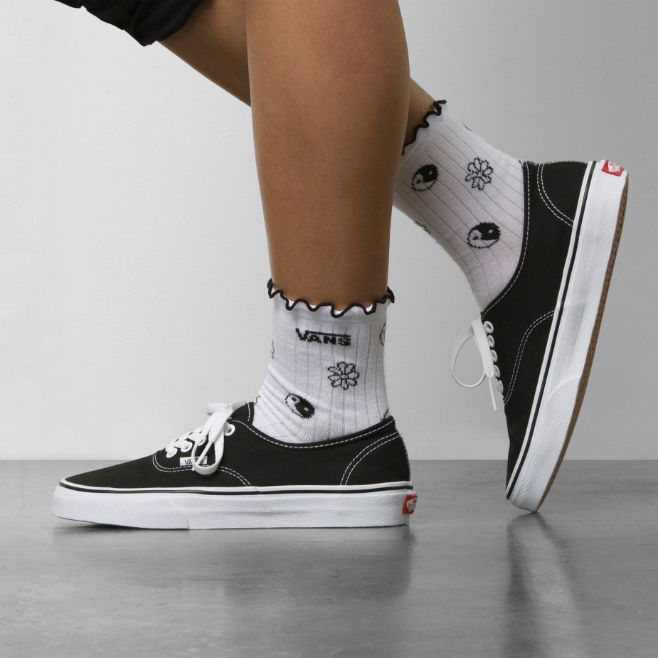 Vans Ruffle κάλτσα πληρώματος 65-10 άσπρο-μαύρο