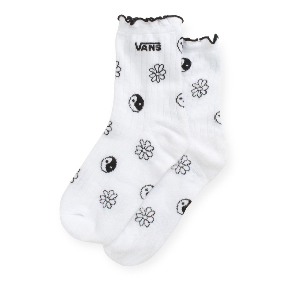 Vans Ruffle κάλτσα πληρώματος 65-10 άσπρο-μαύρο