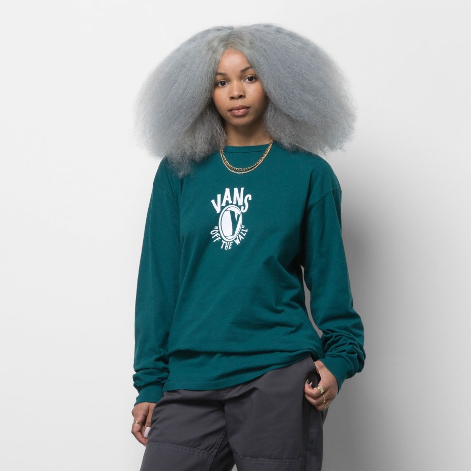 Vans Shadow V μακρυμάνικη μπλούζα βαθύ γαλαζοπράσινο