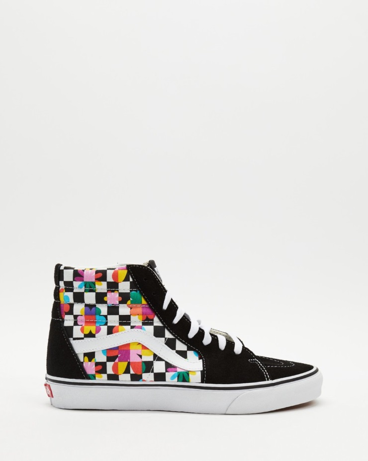 Vans Sk8 Hi - Unisex μαύρο-αληθινό λευκό-φλοράλ