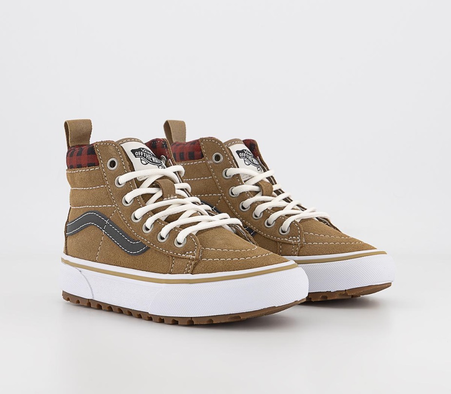 Vans Sk8 Hi Kids Trainers καρό καφέ μαύρο