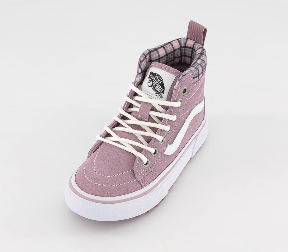 Vans Sk8 Hi Kids Trainers καρό λιλά