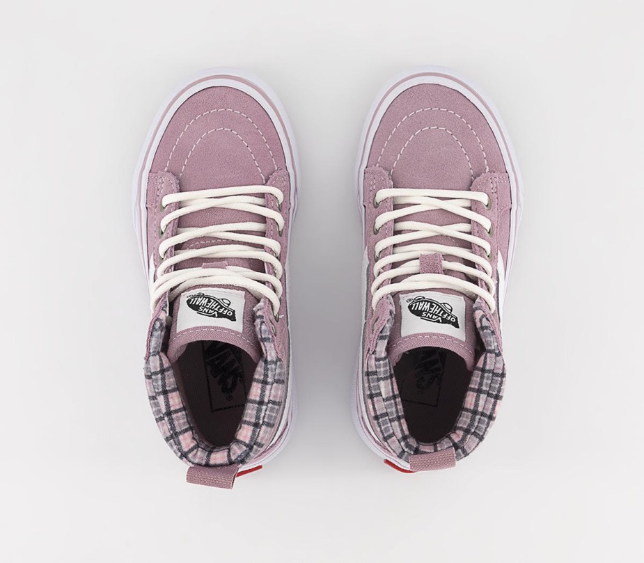 Vans Sk8 Hi Kids Trainers καρό λιλά