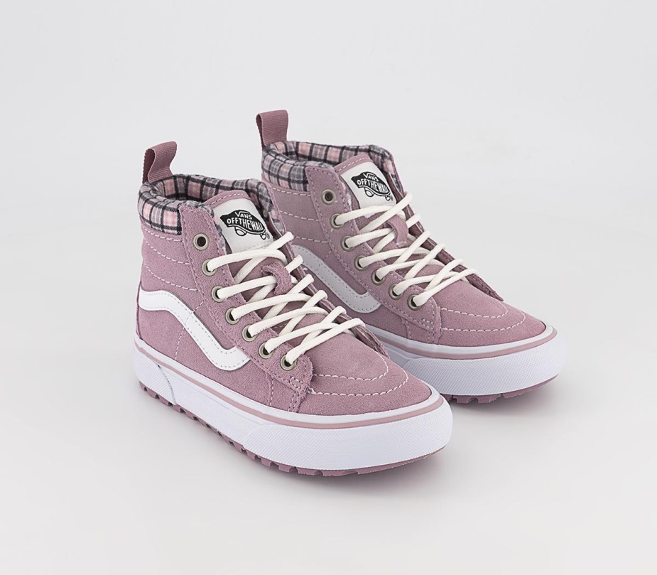 Vans Sk8 Hi Kids Trainers καρό λιλά