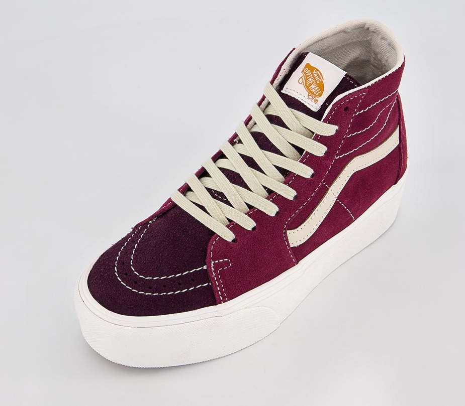 Vans Sk8 Hi Tapered Stackform Trainers Varisty Suede Tawny Port