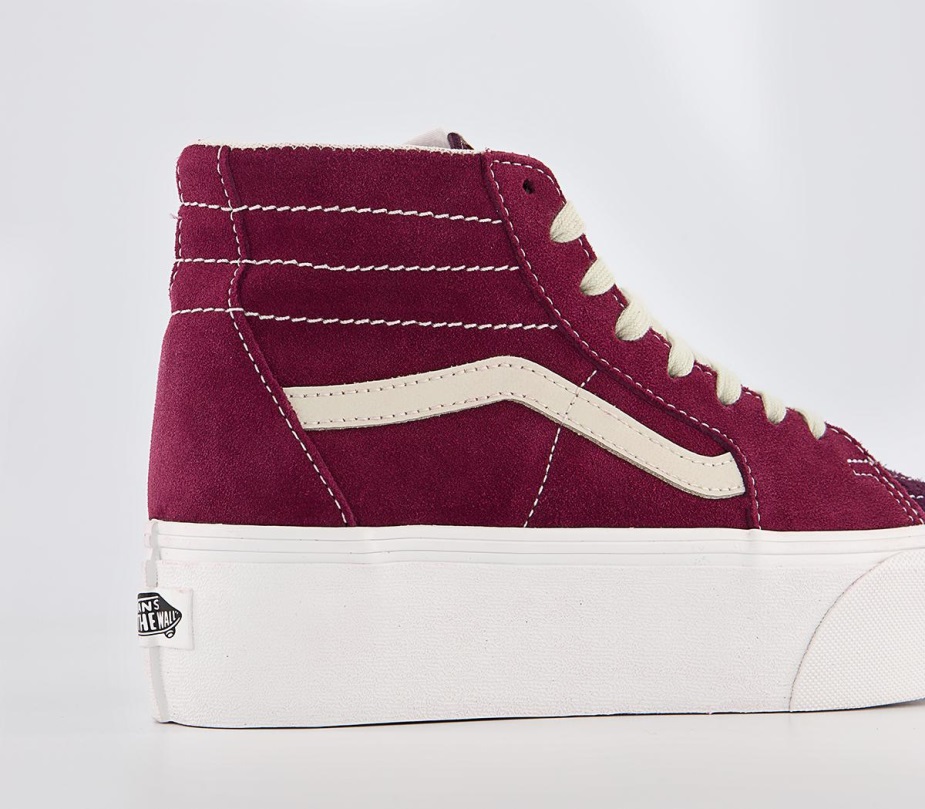 Vans Sk8 Hi Tapered Stackform Trainers Varisty Suede Tawny Port