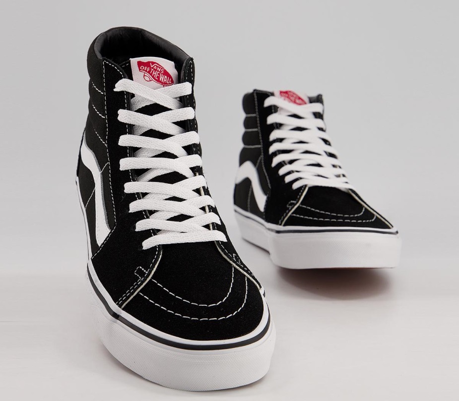 Vans Sk8 Hi Trainers μαύρο λευκό καμβά