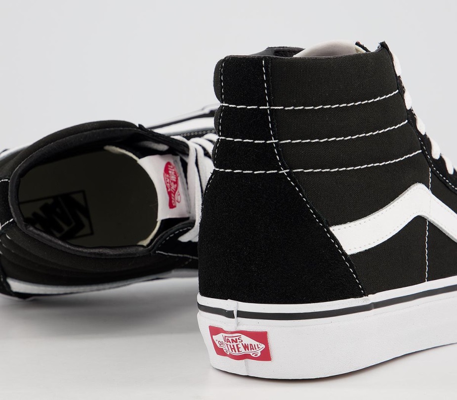 Vans Sk8 Hi Trainers μαύρο λευκό καμβά