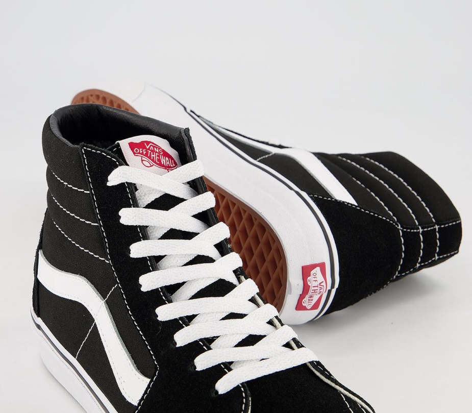 Vans Sk8 Hi Trainers μαύρο λευκό καμβά