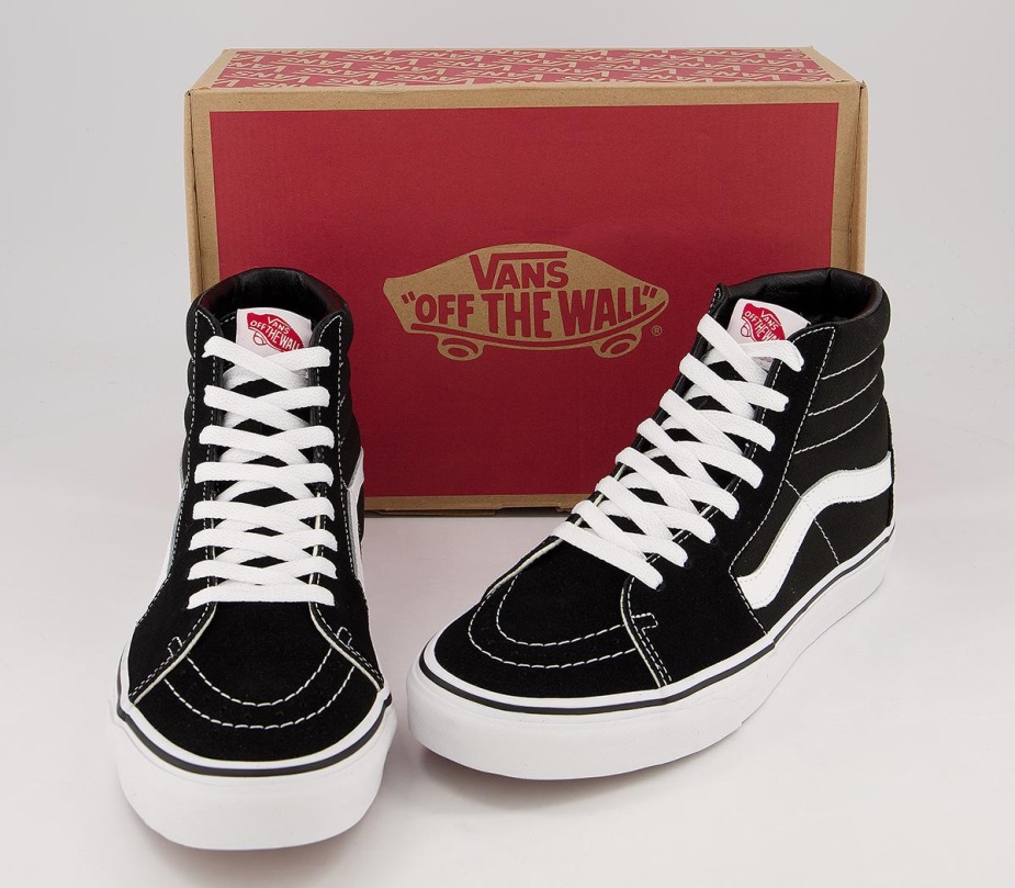 Vans Sk8 Hi Trainers μαύρο λευκό καμβά