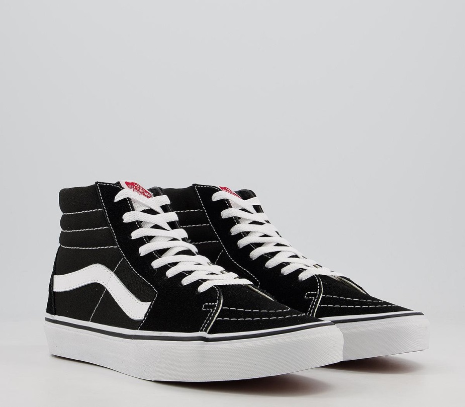 Vans Sk8 Hi Trainers μαύρο λευκό καμβά