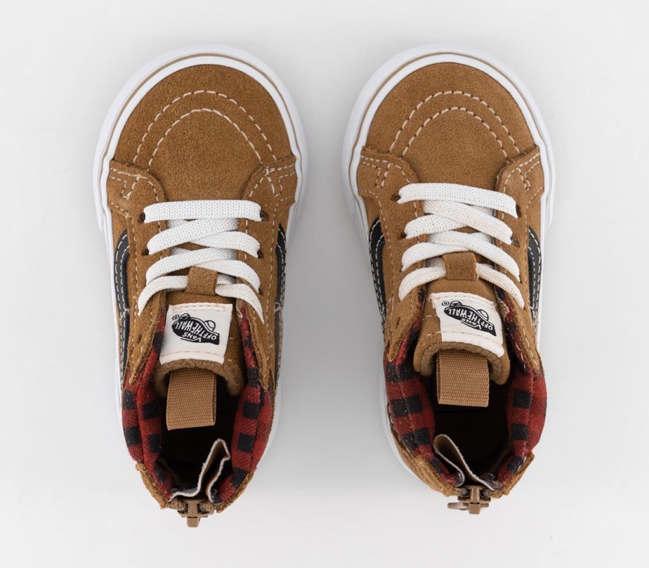 Vans Sk8 Hi Zip Trainers Toddler καρό καφέ μαύρο