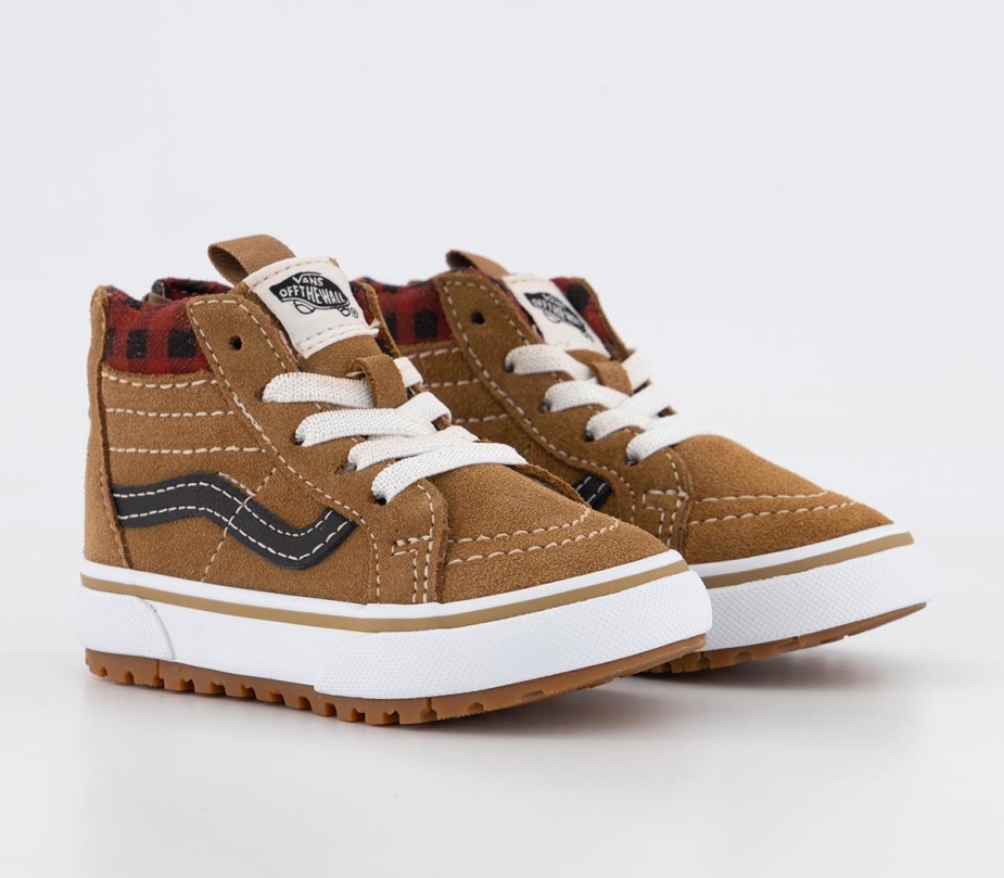 Vans Sk8 Hi Zip Trainers Toddler καρό καφέ μαύρο