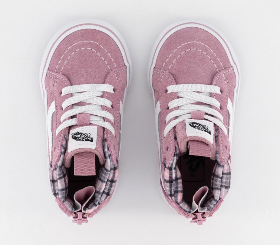 Vans Sk8 Hi Zip Trainers Toddler καρό λιλά