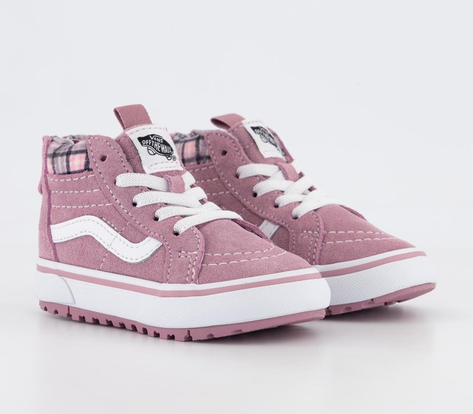 Vans Sk8 Hi Zip Trainers Toddler καρό λιλά