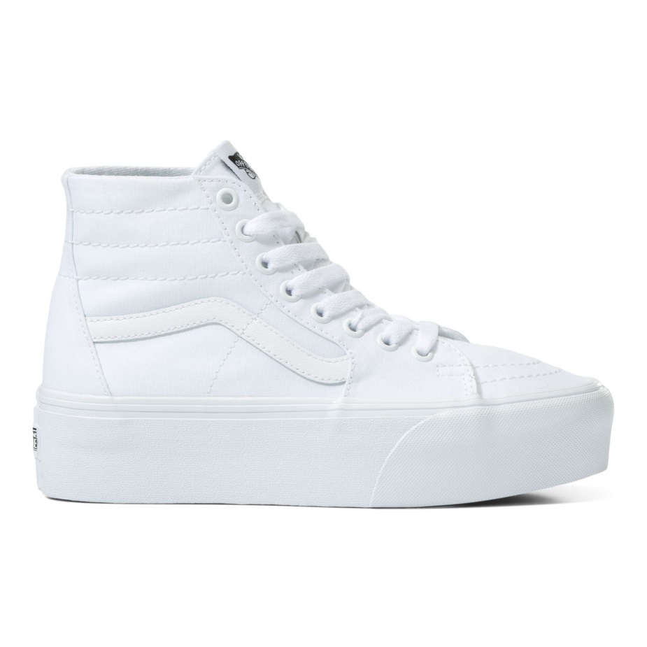 Vans Sk8-hi κωνικός καμβάς μορφής στοίβας αληθινό λευκό