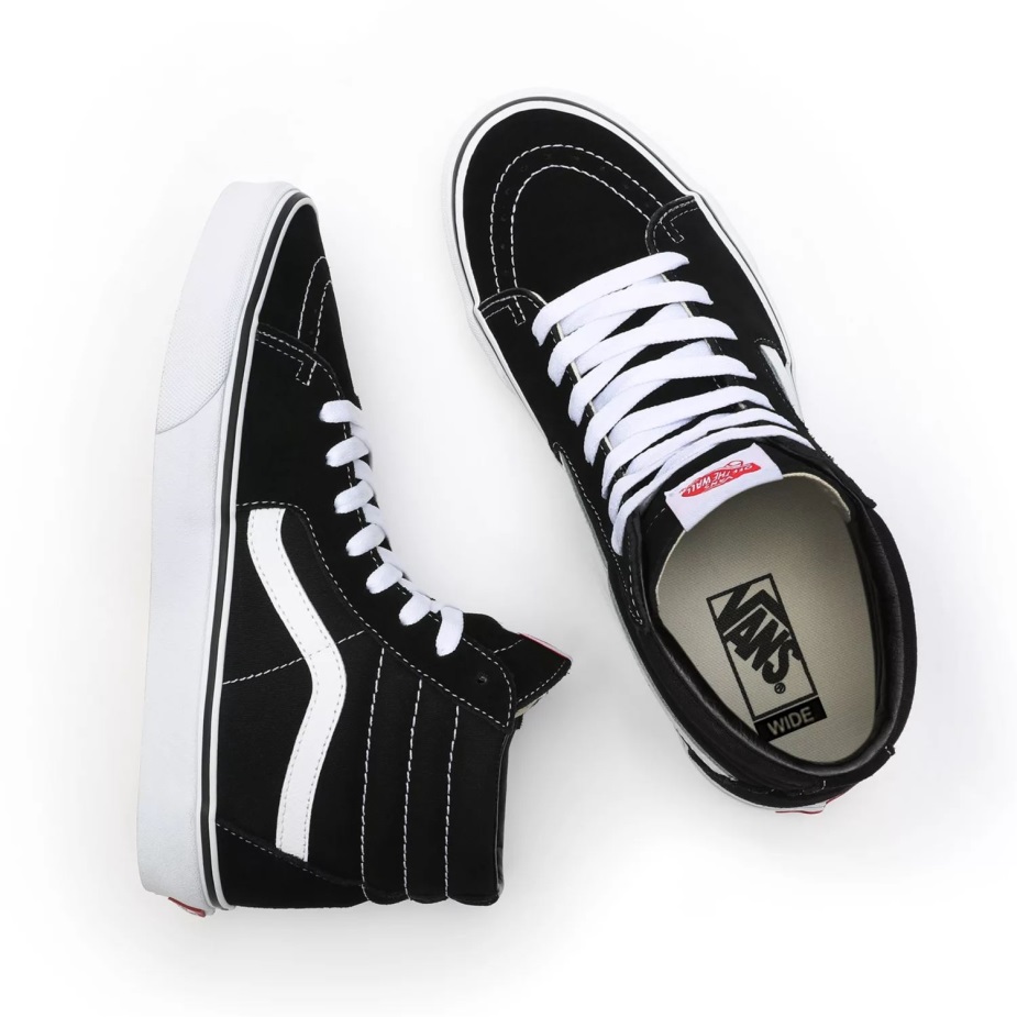 Vans Sk8-hi παπούτσια με φαρδιά εφαρμογή μαύρα