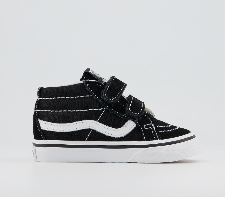 Vans Sk8 μεσαία επανέκδοση προπονητών για μικρά παιδιά μαύρο λευκό