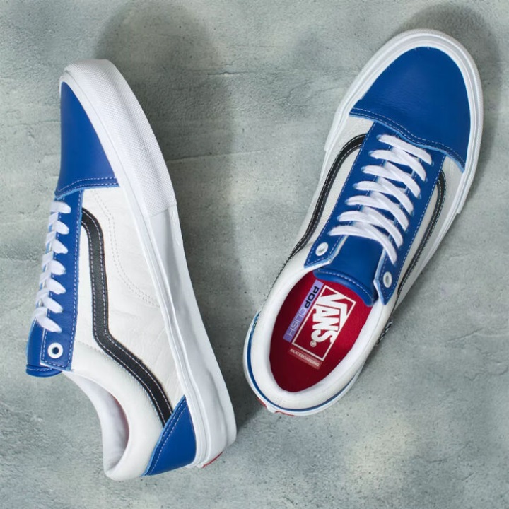 Vans Sport δερμάτινο πατίνι παλιό Skool αληθινό μπλε-λευκό