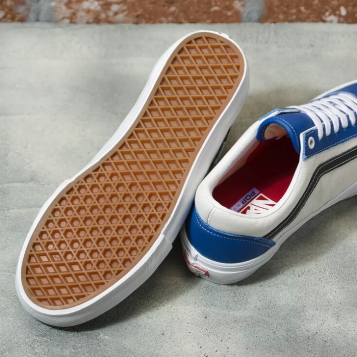 Vans Sport δερμάτινο πατίνι παλιό Skool αληθινό μπλε-λευκό