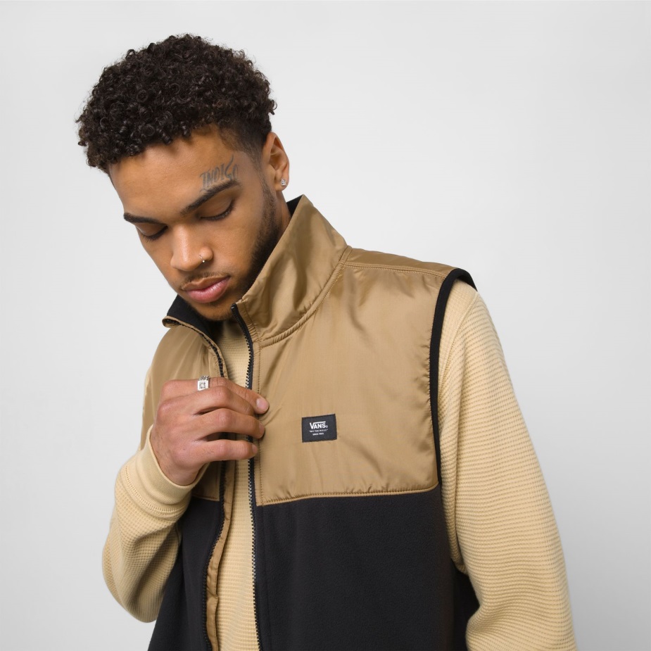 Vans Thatcher πολικό φλις γιλέκο μαύρο-χώμα