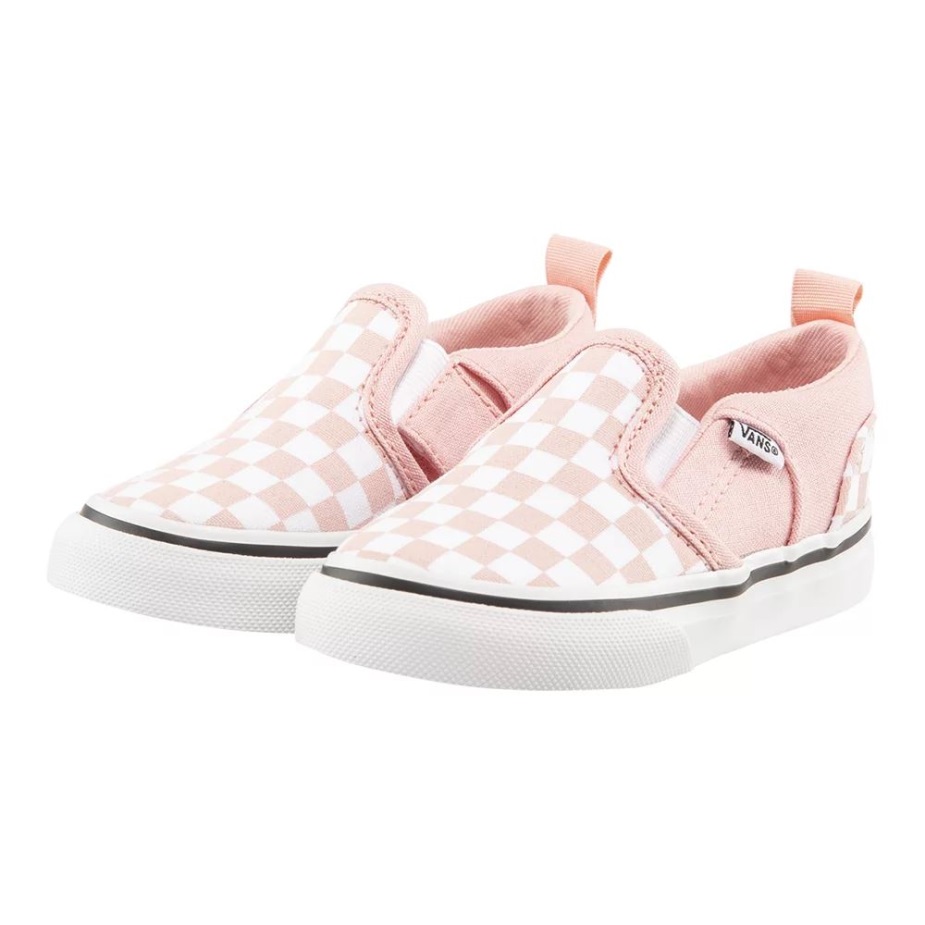 Vans Toddler Girls\ Asher V Skate παπούτσια σε σκόνη ροζ-λευκό