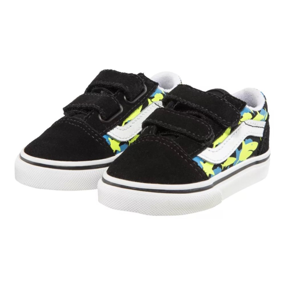 Vans Toddler\ Old Skool V Skate Shoes Black-safety κίτρινο