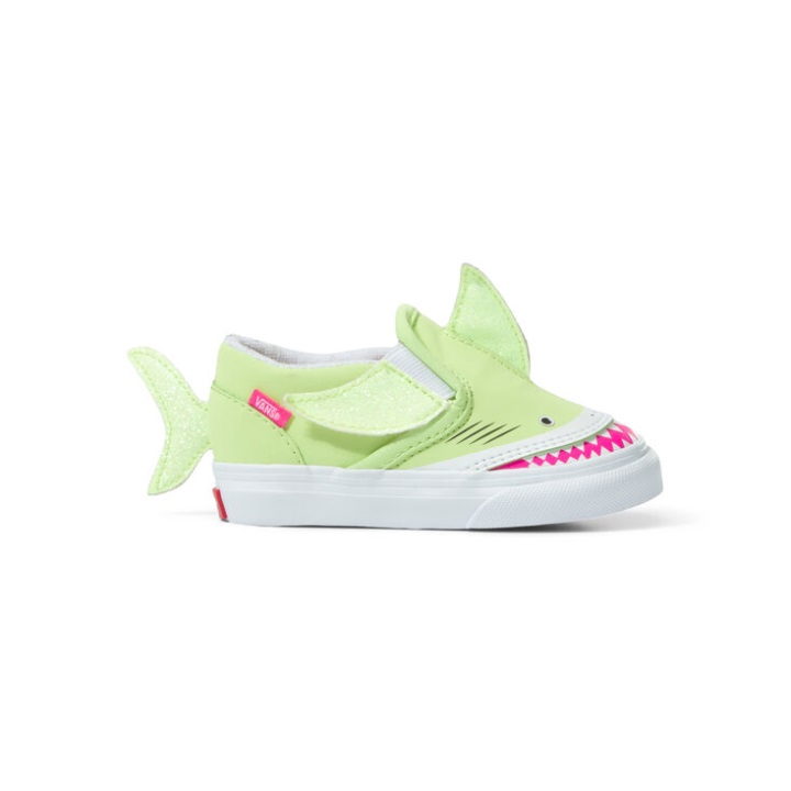 Vans Toddler Slip-on V Shark Green Gecko-true White